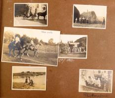 ca 1920-1930 Érdekes fotóalbum egy polgári család képeivel, Szomód, Pilisborosjenő Vác, Gödöllő, Budapest, olaszországi és ausztriai sílelések, kirándulások, albumban. Összesen kb 140 fotó, feliratozva, albumban   ca 1920-1930 Interesting photo album with pictures of a bourgeois family, Szomód, Pilisborosjenő Vác, Gödöllő, Budapest, skiing in Italy and Austria, excursions, in an album. A total of about 140 photos, captioned, in an album