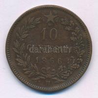 Olaszország 1866H 10c bronz "II. Viktor Emánuel" T:XF ph. Italy 1866H 10 Centesimi bronze "Vittorio Emanuele II" C:XF edge error Krause KM# 11.3