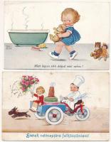 2 db RÉGI John Wills humoros képeslap vegyes minőségben / 2 pre-1945 John Wills humorous postcards in mixed quality