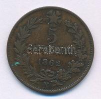 Olaszország 1862N 5c Cu "II. Viktor Emanuel" T:XF Italy 1862N 5 Centesimi Cu "Vittorio Emanuele II" C:XF Krause KM#3.3