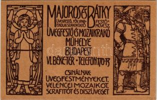 Majoros és Bátky (üvegfestő, fővárosi ipariskolai szakoktató, festőművész) üvegfestő és mozaikrakó m...