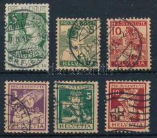 Svájc 1913-1916 Az első 6 db Pro Juventute bélyeg (Mi EUR 270.-)