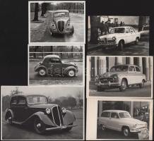 Régi autókról készült fotók, 6 db, 8×13 és 11,5×17,5 cm közötti méretekben