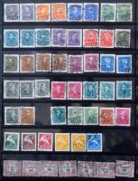 Magyar összeállítás, főleg bélyegzett sorok, darabok, önálló értékek, közte jobb kiadások is, régi é...