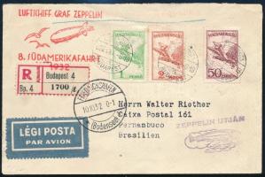 1932.10.06. Zeppelin 8. Südamerikafahrt levél 1927. Repülő bérmentesítéssel Braziliába / Cover to Pe...
