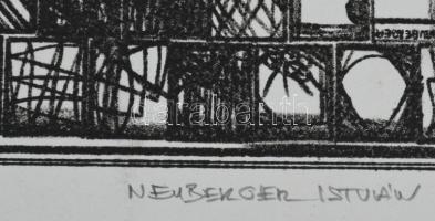 Neuberger István (1953-): Fraktálok, 1987. Litográfia, papír. Jelzett. Művészpéldány EA 3/10 számozá...