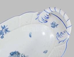 1891-1906 Rosenthal virágmintás kínáló, jelzett, fülén repedéssel, 26x15,5 cm