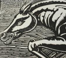 Neuberger István (1953-): Iram, 2002. Linómetszet, papír. Jelzett. Művészpéldány EA 5/10 számozással...