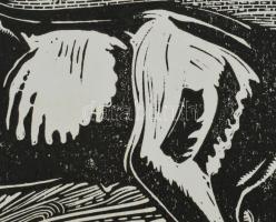 Neuberger István (1953-): Iram, 2002. Linómetszet, papír. Jelzett. Művészpéldány EA 5/10 számozással...