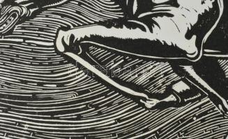 Neuberger István (1953-): Iram, 2002. Linómetszet, papír. Jelzett. Művészpéldány EA 5/10 számozással...