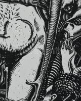 Neuberger István (1953-): Viktória, 1988. Linómetszet, papír. Jelzett. II/10 számozással. Párdarabja...