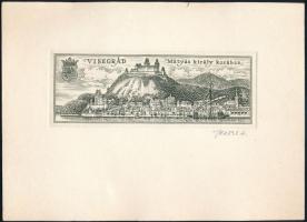 Vertel József (1922-1993): Visegrád Mátyás király korában. Rézkarc, papír, jelzett, 5x14,5 cm.