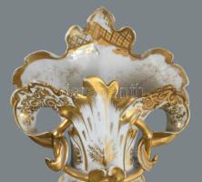 cca 19. sz. középső-utolsó harmada, "Old Paris" francia nagyváza plasztikus florális díszí...