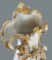 cca 19. sz. középső-utolsó harmada, "Old Paris" francia nagyváza plasztikus florális díszí...