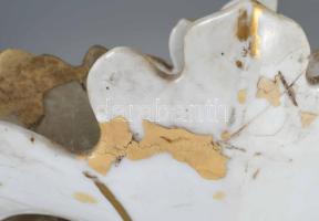 cca 19. sz. középső-utolsó harmada, "Old Paris" francia nagyváza plasztikus florális díszí...