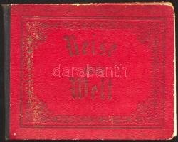 ca 1880 Reise an die Welt 28 lapon 120 képet tartalmazó leporelló a világ városainak közöttük Budape...