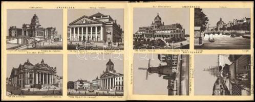 ca 1880 Reise an die Welt 28 lapon 120 képet tartalmazó leporelló a világ városainak közöttük Budape...