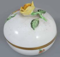 Herendi Kitty mintás bonbonier, rózsán minimális pattogzással, d: 7,5 cm