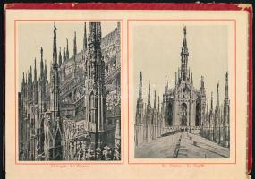 1906 Ricordo di Milano 11 lapos leporelló kb 22 db képpel. 18x24 cm Kartonált papírkötésben, gerincé...