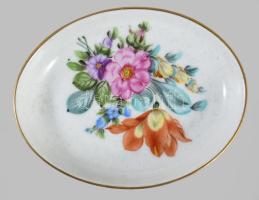 Herendi 3 darab ékszeres tál klf mintákkal, jelzett, kopással, h: 9,5 cm alatt