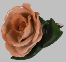 Herendi vörös rózsa. Jelzett, kis minimális pattogzással, 8x9 cm