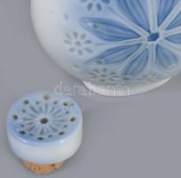 Aquincum aquazur tubákos edény. Jelzett, hibátlan, m: 8 cm