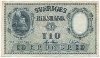 Svédország 1957. 10K "19214234" T:F Sweden 1957. 10 Kronor "19214234" C:F Krause P#43e