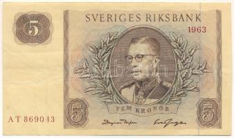 Svédország 1963. 5K "AT 869043" T:F szép papír Sweden 1963. 5 Kronor "AT 869043" C:F fine paper Krause P#50