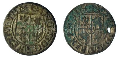 Lengyel-Litván Nemzetközösség 1620-1627. 3p / Póltorak (1/24 Tallér) Ag "III. Zsigmond" Bydgoszcz (2x: 1,24g, 1,00g) T:VF,F patina, egyiken lyuk Polish-Lithuanian Commonwealth 1620-1627. 3 Polker / Półtorak (1/24 Thaler) Ag "Sigismund III" Bydgoszcz (2x: 1,24g, 1,00g) C:VF,F patina, one with hole Krause KM#41