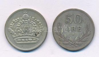 Svédország 1919W-1961TS 50ö billon (2xklf) T:XF,VF patina
Sweden 1919W-1961TS 50 Öre billon (2xdiff...