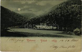 1900 Rohonc, Rechnitz; Faludy völgy este holdfényben / valley at night in moonlight (EK)