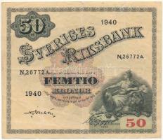 Svédország 1940. 50Kr "N 26772 A" T:VG Sweden 1940. 50 Kronor "N 26772 A" C:VG Krause P#35