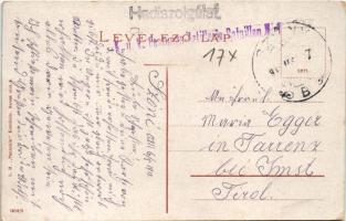 1917 Komárom, Komárno; Vasútállomás, vonat, gőzmozdony / railway station, locomotive + "Hadiszo...