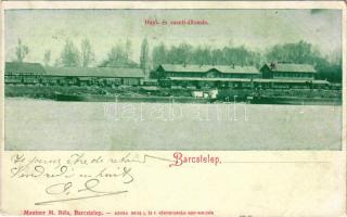 Barcs, Barcstelep; Hajó- és vasútállomás. Mautner M. Béla kiadása + "BROD - NAGY-KANIZSA 26. SZ." vasúti mozgóposta bélyegző (EB)