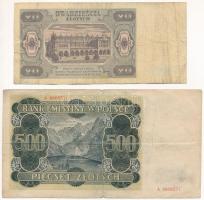 Lengyelország 1940. 500Zl + 1948. 20Zl T:F-VG
Poland 1940. 500 Złotych + 1948. 20 Złotych C:F-VG
K...