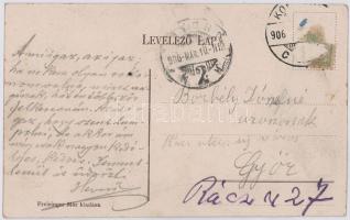 1906 Komárom, Komárno; Baross utca, Maitz Rezső Vigadó étterme, Krausz Samu üzlete. Freisinger Mór k...