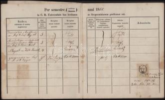 1857-1863 Bécsi Egyetem orvostudományi karának leckekönyve, benne számos neves orvos és egyetemi tan...