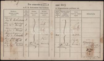 1857-1863 Bécsi Egyetem orvostudományi karának leckekönyve, benne számos neves orvos és egyetemi tan...