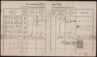 1857-1863 Bécsi Egyetem orvostudományi karának leckekönyve, benne számos neves orvos és egyetemi tan...