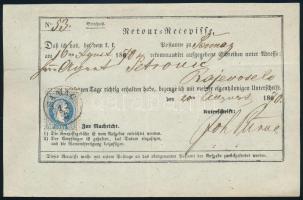 1870 10kr kék tértivevényen, "SAMAC"
