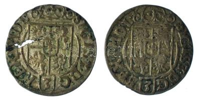 Lengyel-Litván Nemzetközösség 1626. 3p / Póltorak (1/24 Tallér) Ag "III. Zsigmond" Bydgoszcz (2x: 1,07g és 0,97g) T:XF,F patina, egyiken lyuk Polish-Lithuanian Commonwealth 1626. 3 Polker / Półtorak (1/24 Thaler) Ag "Sigismund III" Bydgoszcz (2x: 1,07g and 0,97g) C:XF,F patina, one with hole Krause KM#41
