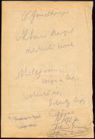 1927 P. Ábrahám Ernő (1882-1945) költő, író, újságíró saját kezűleg írt, rövid, tréfás verse Altai (Altay) Margit (Altai Rezsőné, Gomperz Margit) (1881-1972) ifjúsági író részére, papírlapra ragasztva