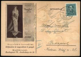 1936 Tutsek Anna (1865-1944) író, a Magyar Lányok c. folyóirat szerkesztőjének saját kezűleg megírt ...