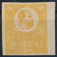 1871 Kőnyomat 2kr fogazatlan próbanyomat gumi nélküli papíron Certificate: Orbán (elméleti katalógus érték: 333.000)