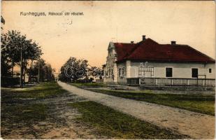 1939 Kunhegyes, Rákóczi út. Vitéz Ádám Sándor kiadása (ragasztónyom / glue marks)