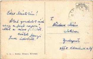 Köveskál, Római katolikus templom és iskola, utca. Hangya szövetkezet kiadása (Rb)