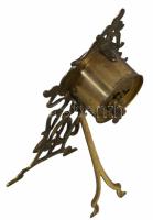 Szecessziós asztali óra, mechanikus szerkezettel, működik, kopásnyomokkal, m: 22 cm