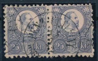 1871 Réznyomat 25kr pár (min. 30.000) (gumihibák / perf. faults)