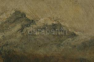 Szepesi Kuszka Jenő (1885-1948): Hegyvidéki táj. Olaj, karton, jelzett, fakeretben, 24,5×33 cm