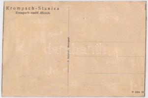 Korompa, Krompach, Krompachy (Szepes); vasútállomás. S. Balkányi kiadása / Stanica / railway station...